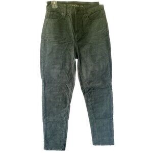 American Eagle Women's Stretch Mom Straight Green Corduroy Jeans 00